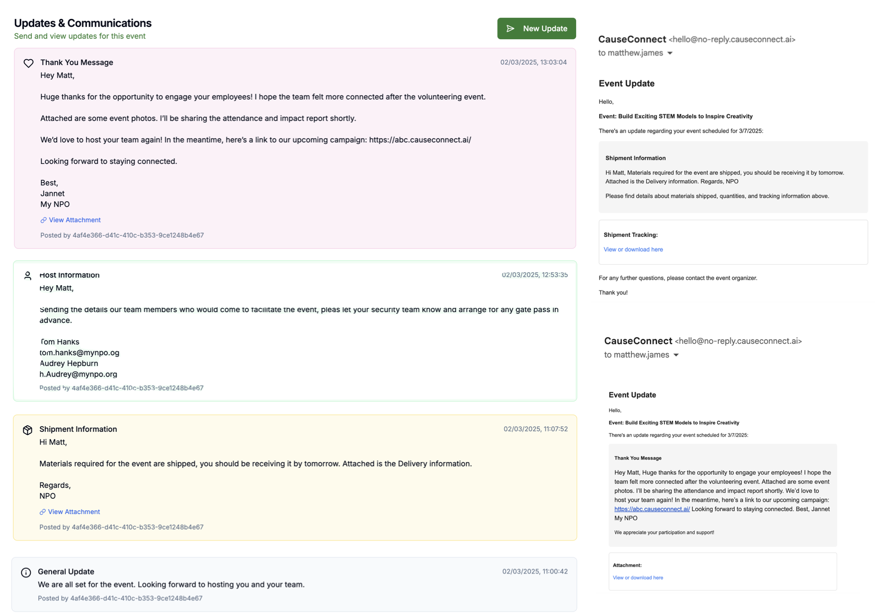 Smart Event Notifications & Updates